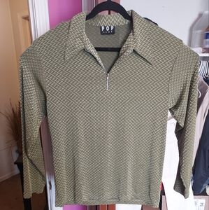 Pop Icon Green Zigzag Long Sleeve Top